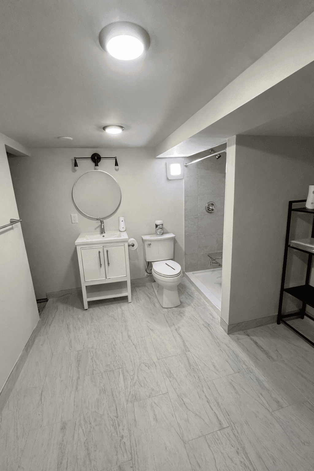 Basement Bathroom Remodel after view 1
